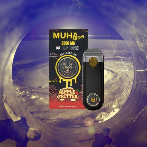 Muha Meds 3.5g Live Resin Disposable, Choose a Strain: Apple Fritter (Indica)