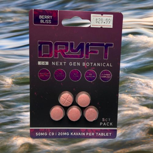 Dryft 5ct 50mg C9 + 20mg Kavain Tablets (350mg Total), Choose A Flavor: Berry Bliss