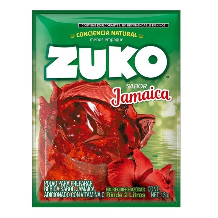 BEBIDA EN POLVO ZUKO SABOR JAMAICA 13 G