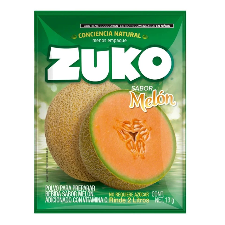 BEBIDA EN POLVO ZUKO SABOR MELON 13 G