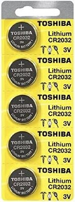 Toshiba CR2032 Key Fob Batteries - Card of 5
