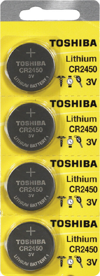 Toshiba CR2450 Key Fob Batteries - Card of 4