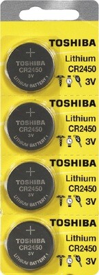 Toshiba CR2450 Key Fob Batteries - Card of 4