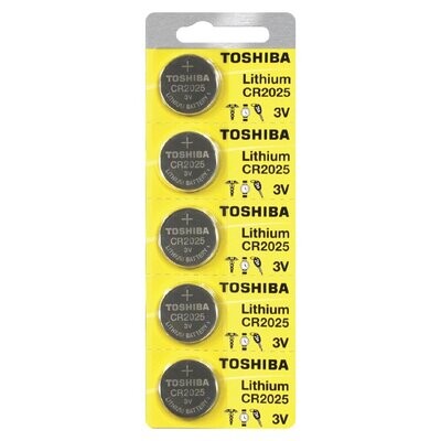 Toshiba CR2025 Key Fob Batteries - Card of 5