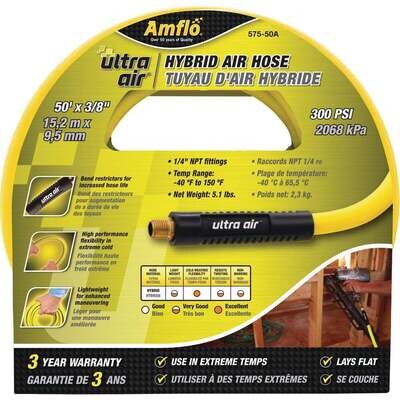 Amflo UltraAir 3/8&quot; x 50&#39; PVC/Rubber Air Hose