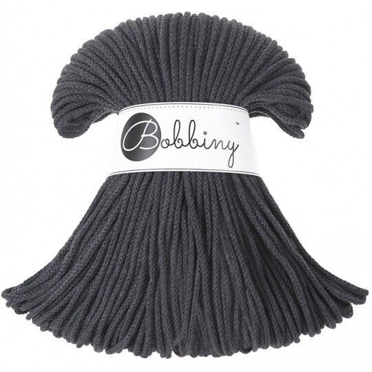 Bobbiny Junior 3mm geflochten, Charcoal Bobbiny Junior 3mm geflochten, Charcoal
