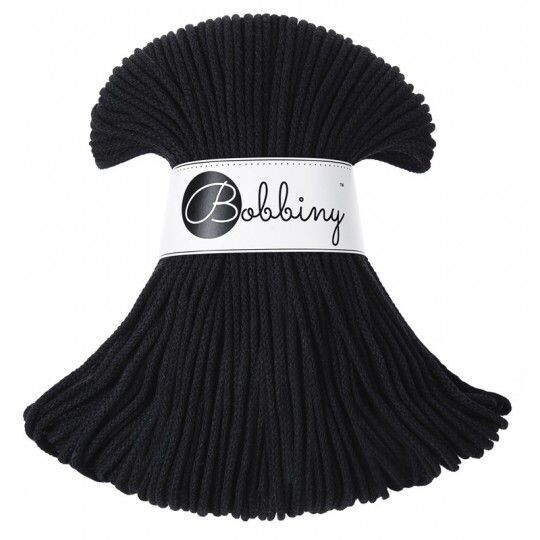 Bobbiny Junior 3mm geflochten, Black Bobbiny Junior 3mm geflochten, Black