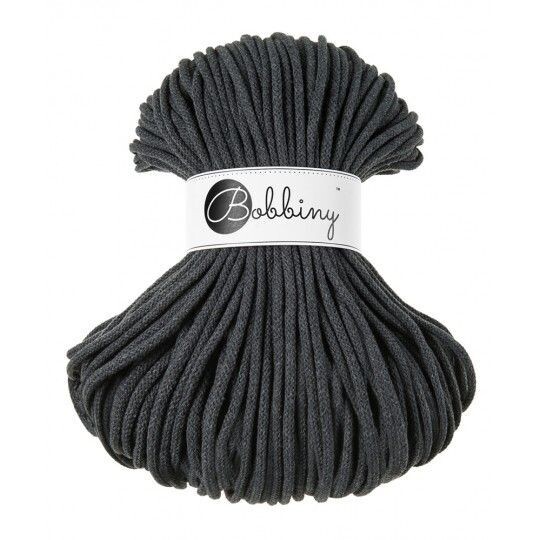 Bobbiny Premium 5mm geflochten, Charcoal Bobbiny Premium 5mm geflochten, Charcoal