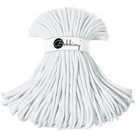 Bobbiny Jumbo 9mm geflochten, White