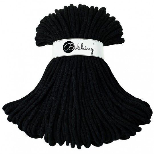 Bobbiny Jumbo 9mm geflochten, Black