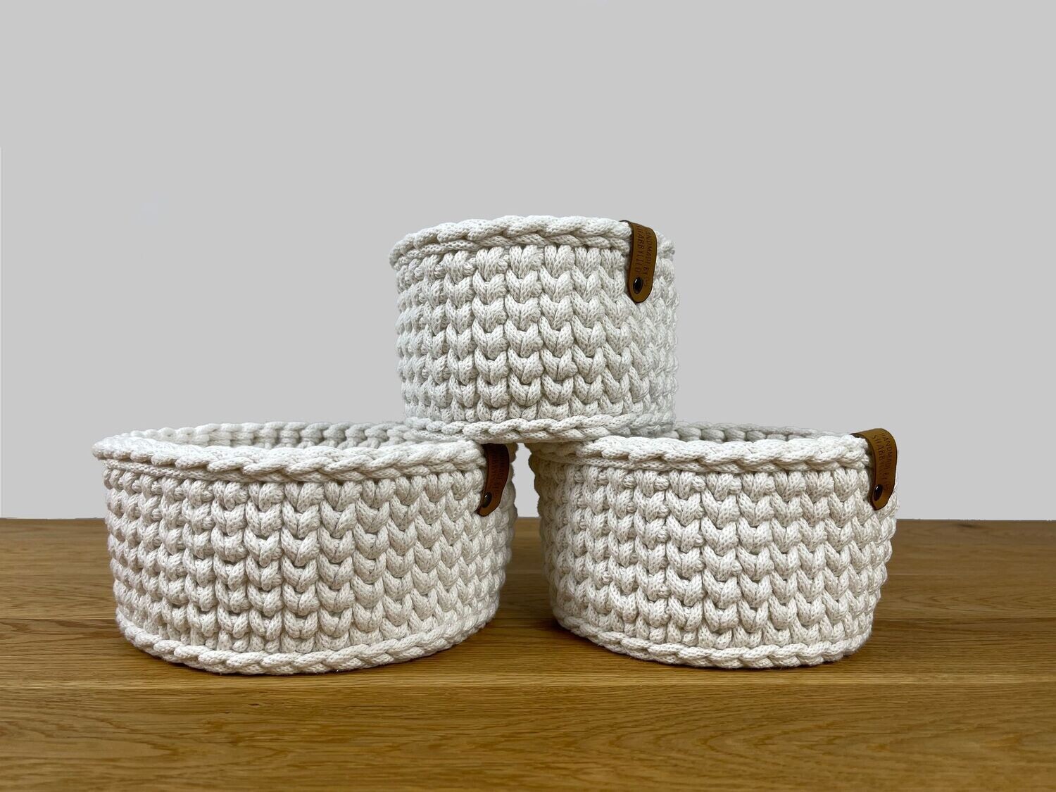 1x Häkelkorb-Set Variante 2 / Off White