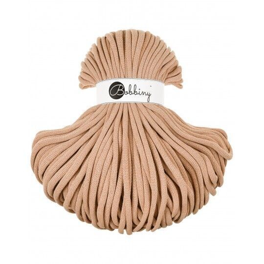 Bobbiny Jumbo 9mm geflochten, Biscuit