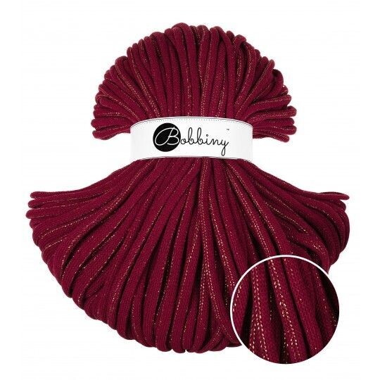 Bobbiny Jumbo 9mm geflochten, Golden Wine Red Bobbiny Jumbo 9mm geflochten, Golden Wine Red