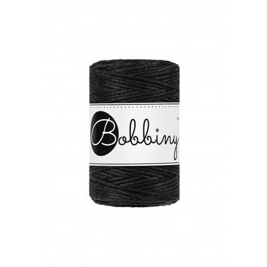 Bobbiny Makramee Kordel 1,5mm verzwirnt, Black Bobbiny Makramee Kordel 1,5mm verzwirnt, Black