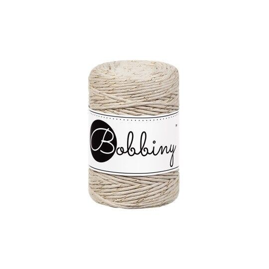 Bobbiny Makramee Kordel 1,5mm verzwirnt, Golden Beige Bobbiny Makramee Kordel 1,5mm verzwirnt, Golden Beige