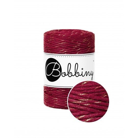 Bobbiny Makramee Kordel 1,5mm verzwirnt, Golden Wine Red