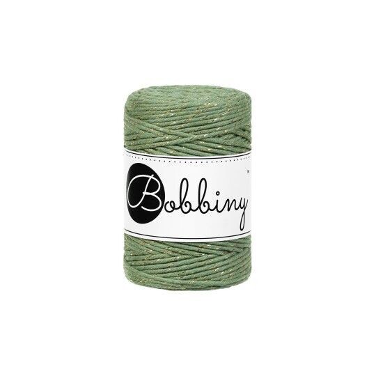 Bobbiny Makramee Kordel 1,5mm verzwirnt, Golden Eucalyptus Green Bobbiny Makramee Kordel 1,5mm verzwirnt, Golden Eucalyptus Green