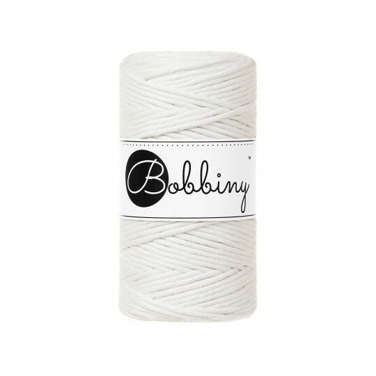 Bobbiny Makramee Kordel 3mm verzwirnt, Off White Bobbiny Makramee Kordel 3mm verzwirnt, Off White