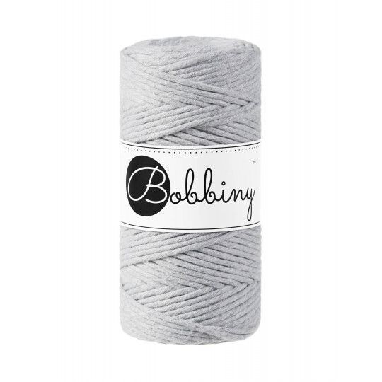 Bobbiny Makramee Kordel 3mm verzwirnt, Light Grey Bobbiny Makramee Kordel 3mm verzwirnt, Light Grey