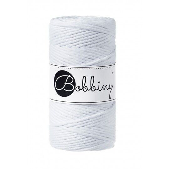Bobbiny Makramee Kordel 3mm verzwirnt, White Bobbiny Makramee Kordel 3mm verzwirnt, White