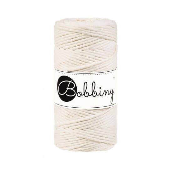 Bobbiny Makramee Kordel 3mm verzwirnt, Nautral Bobbiny Makramee Kordel 3mm verzwirnt, Nautral