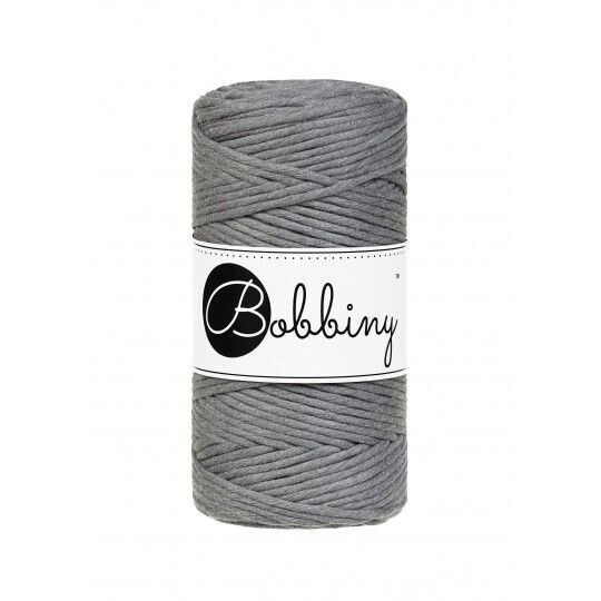 Bobbiny Makramee Kordel 3mm verzwirnt, Stone Grey Bobbiny Makramee Kordel 3mm verzwirnt, Stone Grey