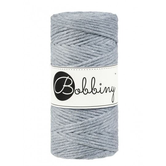 Bobbiny Makramee Kordel 3mm verzwirnt, Silver Bobbiny Makramee Kordel 3mm verzwirnt, Silver