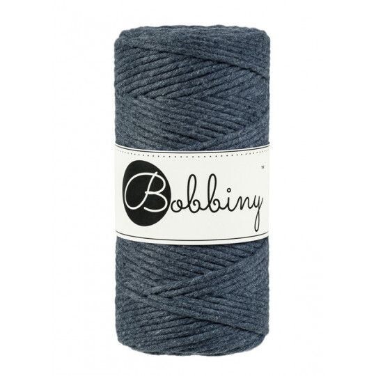 Bobbiny Makramee Kordel 3mm verzwirnt, Charcoal Bobbiny Makramee Kordel 3mm verzwirnt, Charcoal