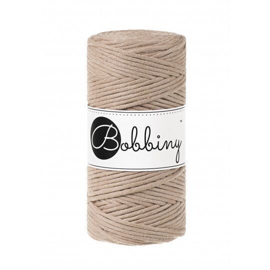 Bobbiny Makramee Kordel 3mm verzwirnt, Sand Bobbiny Makramee Kordel 3mm verzwirnt, Sand