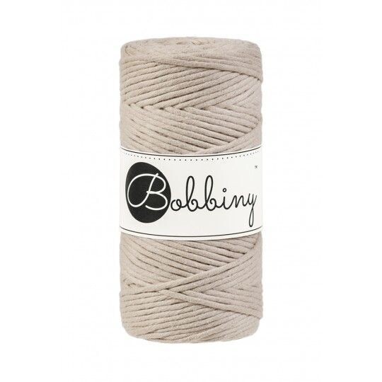 Bobbiny Makramee Kordel 3mm verzwirnt, Beige Bobbiny Makramee Kordel 3mm verzwirnt, Beige