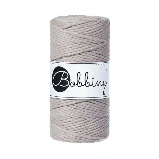 Bobbiny Makramee Kordel 3mm verzwirnt, Pearl Bobbiny Makramee Kordel 3mm verzwirnt, Pearl