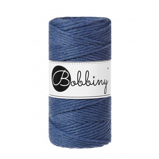 Bobbiny Makramee Kordel 3mm verzwirnt, Jeans Bobbiny Makramee Kordel 3mm verzwirnt, Jeans
