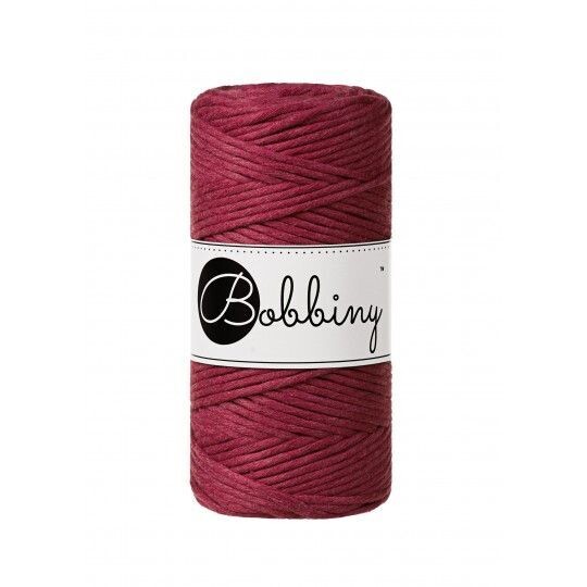 Bobbiny Makramee Kordel 3mm verzwirnt, Wine Red Bobbiny Makramee Kordel 3mm verzwirnt, Wine Red