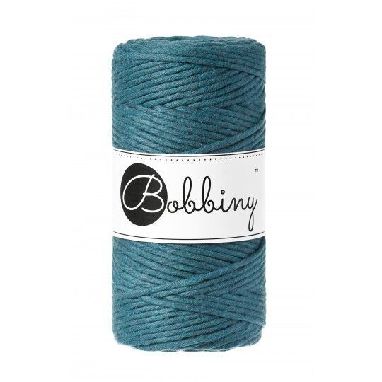 Bobbiny Makramee Kordel 3mm verzwirnt, Peacock Blue Bobbiny Makramee Kordel 3mm verzwirnt, Peacock Blue