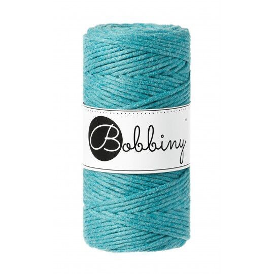Bobbiny Makramee Kordel 3mm verzwirnt, Teal Bobbiny Makramee Kordel 3mm verzwirnt, Teal