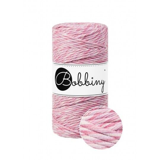 Bobbiny Makramee Kordel 3mm verzwirnt, Raspberry Shake Bobbiny Makramee Kordel 3mm verzwirnt, Raspberry Shake