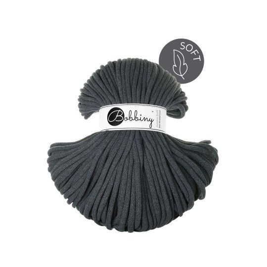 Bobbiny Jumbo Soft 8mm geflochten, Charcoal