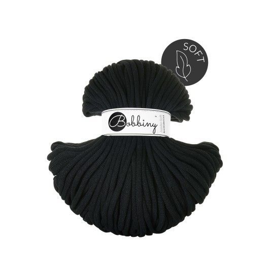 Bobbiny Jumbo Soft 8mm geflochten, Black
