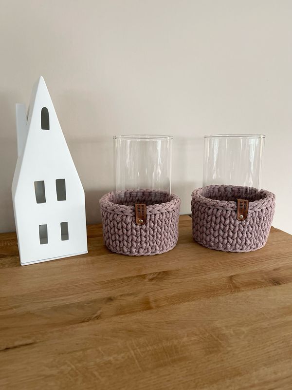 Windlicht mittel "Mauve“
