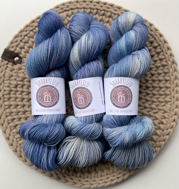 Sockenwolle 4-fach, 100g Merino "Himmelblau"