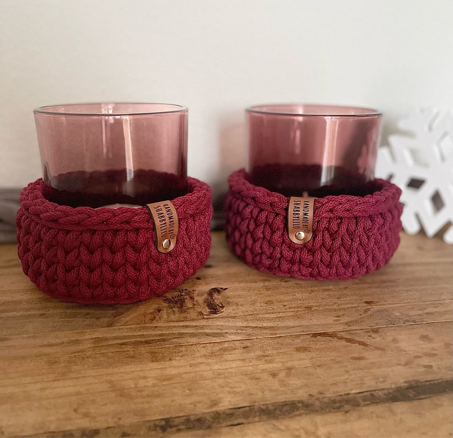 Windlicht klein "Wine Red"