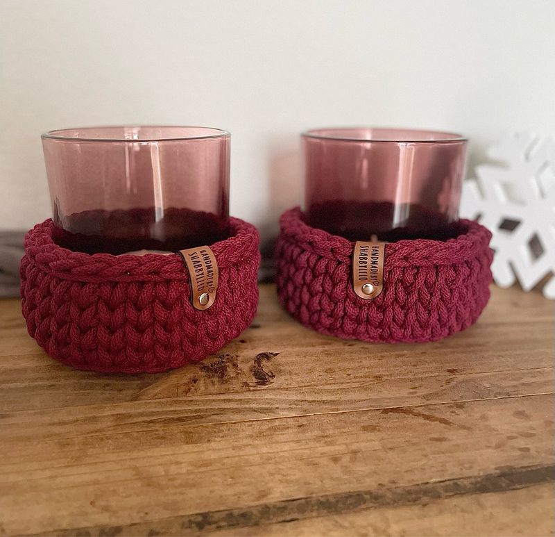 Windlicht klein "Wine Red"