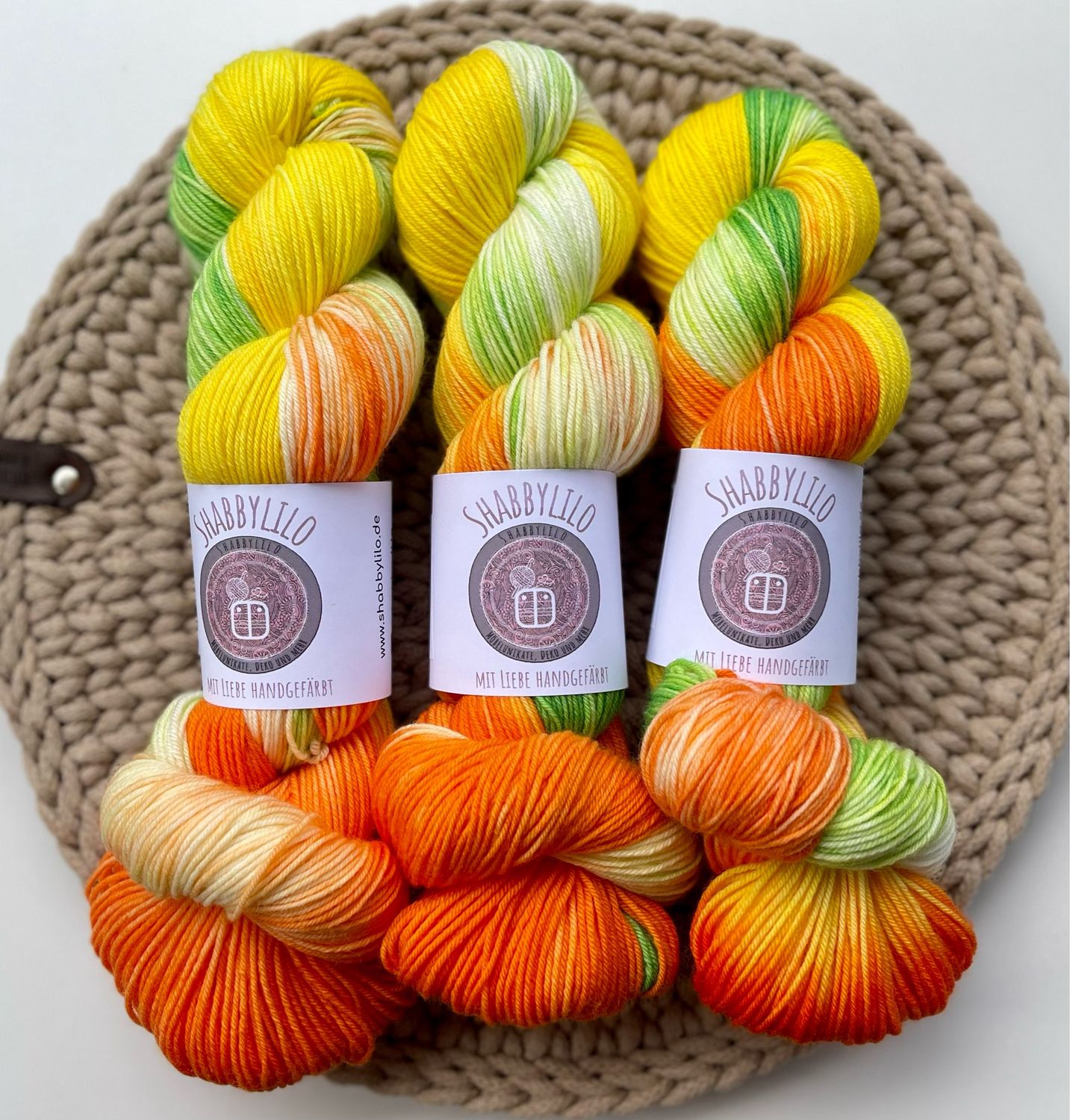 Sockenwolle 4-fach, 100g, Merino extrafine "Zitrusfrüchte"