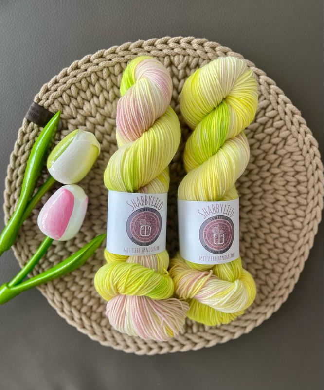 Sockenwolle 4-fach, 100g, Merino extrafine "Limonentanz"