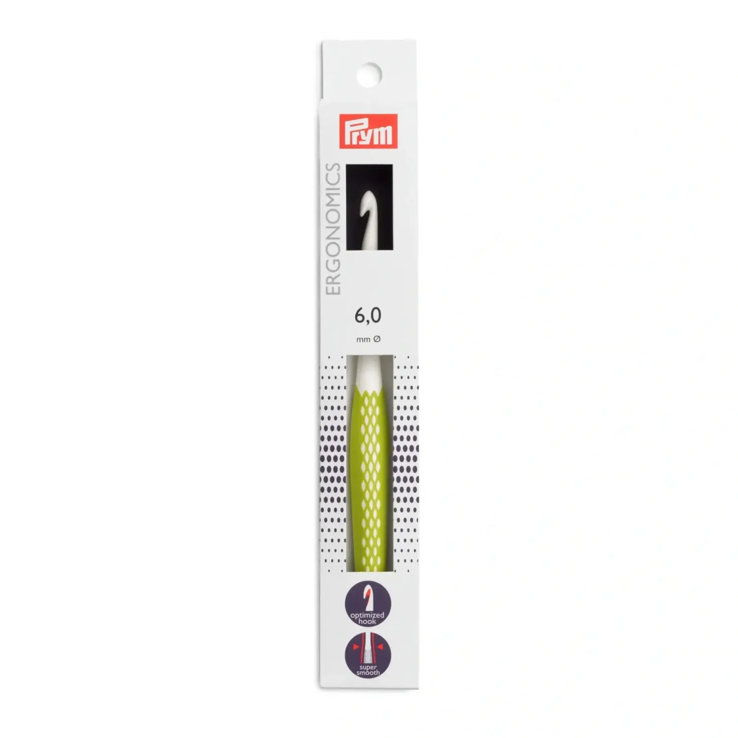 Prym Ergonomics Häkelnadel Stärke 6mm, Limonengrün