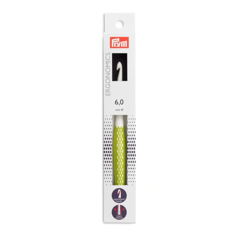 Prym Ergonomics Häkelnadel Stärke 6mm, Limonengrün