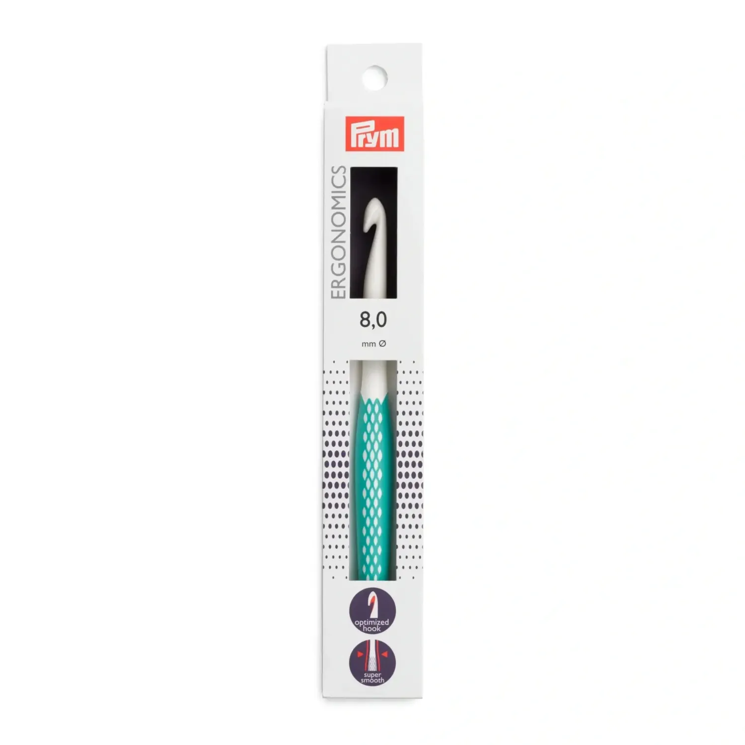 Prym Ergonomics Häkelnadel Stärke 8mm, Mint