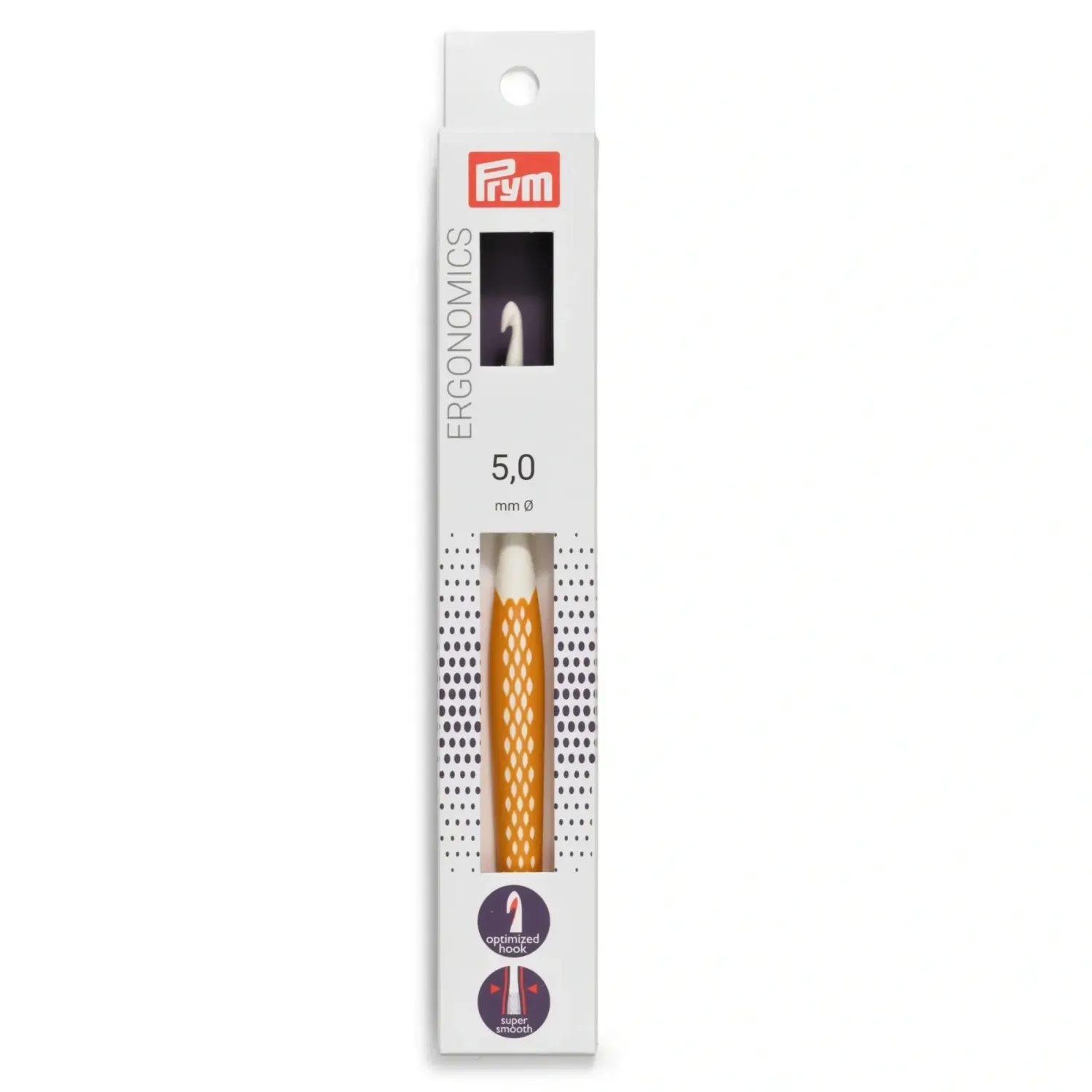 Prym Ergonomics Häkelnadel Stärke 5mm, Gelb