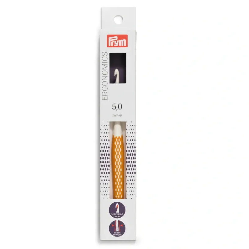 Prym Ergonomics Häkelnadel Stärke 5mm, Gelb