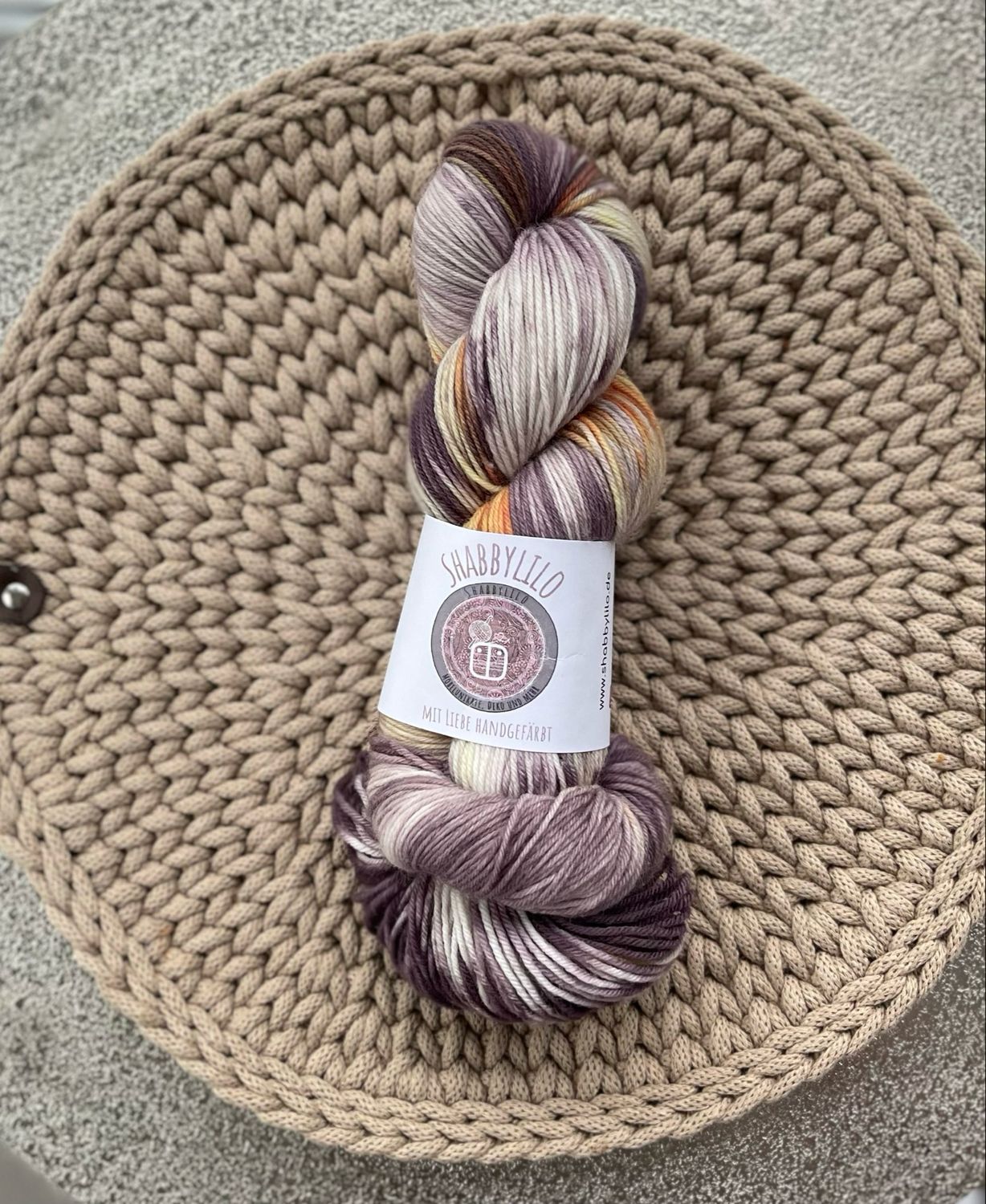 Sockenwolle 4-fach, 100g, Merino extrafine "Kürbis trifft Feige"